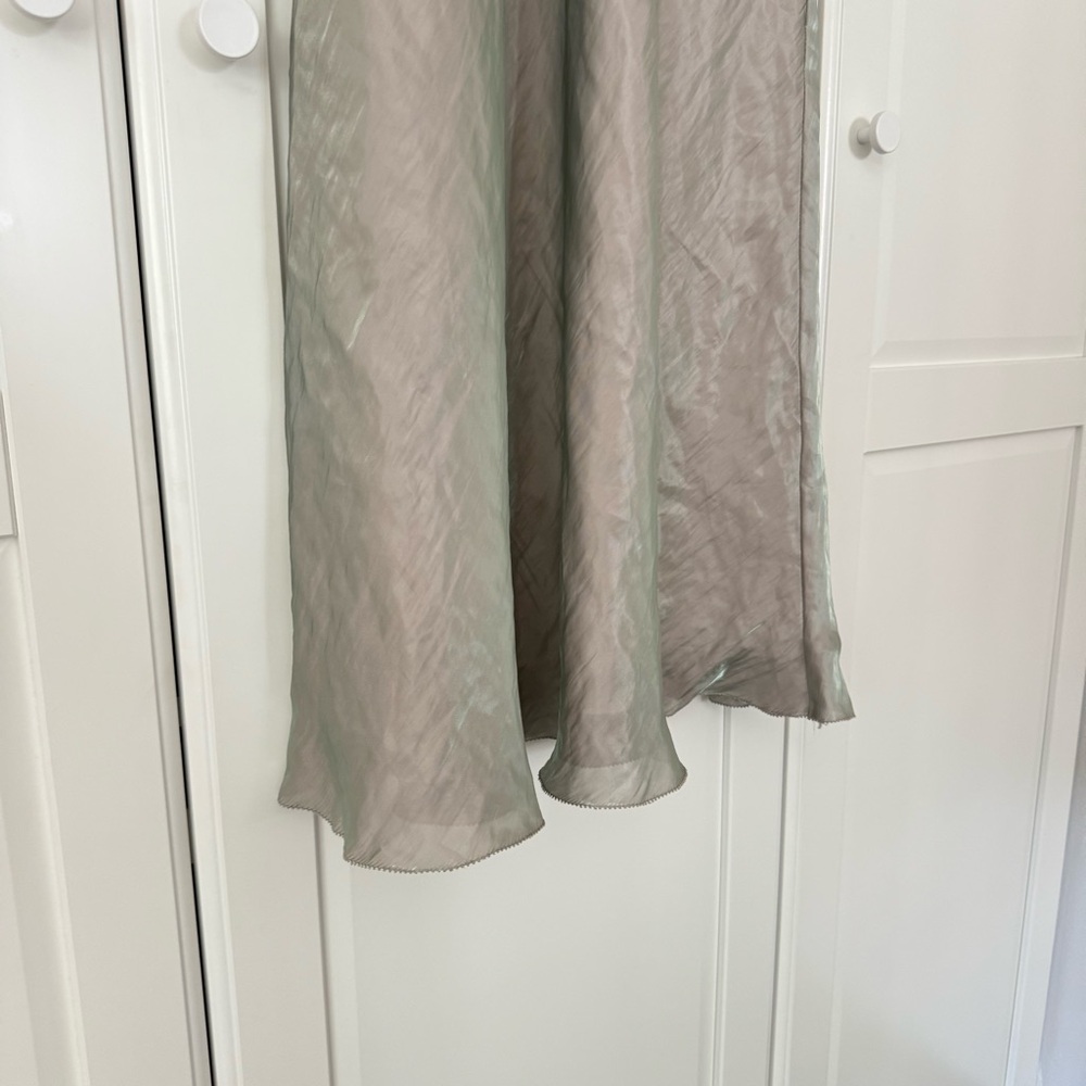 Vince Light Green Satin Midi Dress - Picture 6 of 9